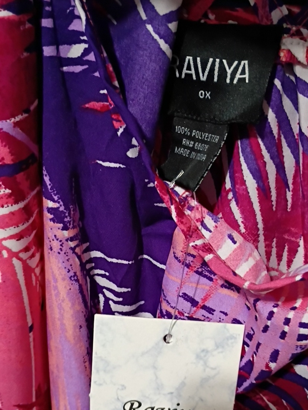 RAVIYA Pink & Purple Palm-Print Racer-back Maxi Dress - SIZE 0X- 14 NWT - Picture 6 of 7